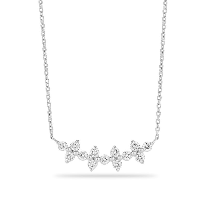 Lab Grown Diamond 3/8 ctw. Station Necklace in Sterling Silver image number null